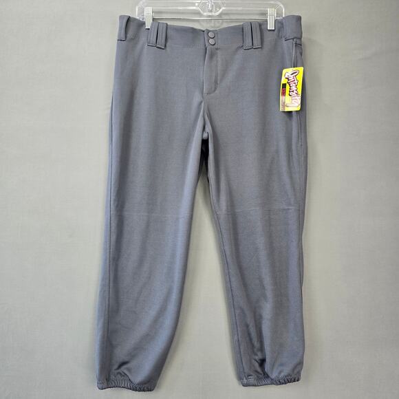 Intensity Gray Gunmetal Softball Capri Pants NEW Sporty Lightweight Women XL Zip - Picture 1 of 10